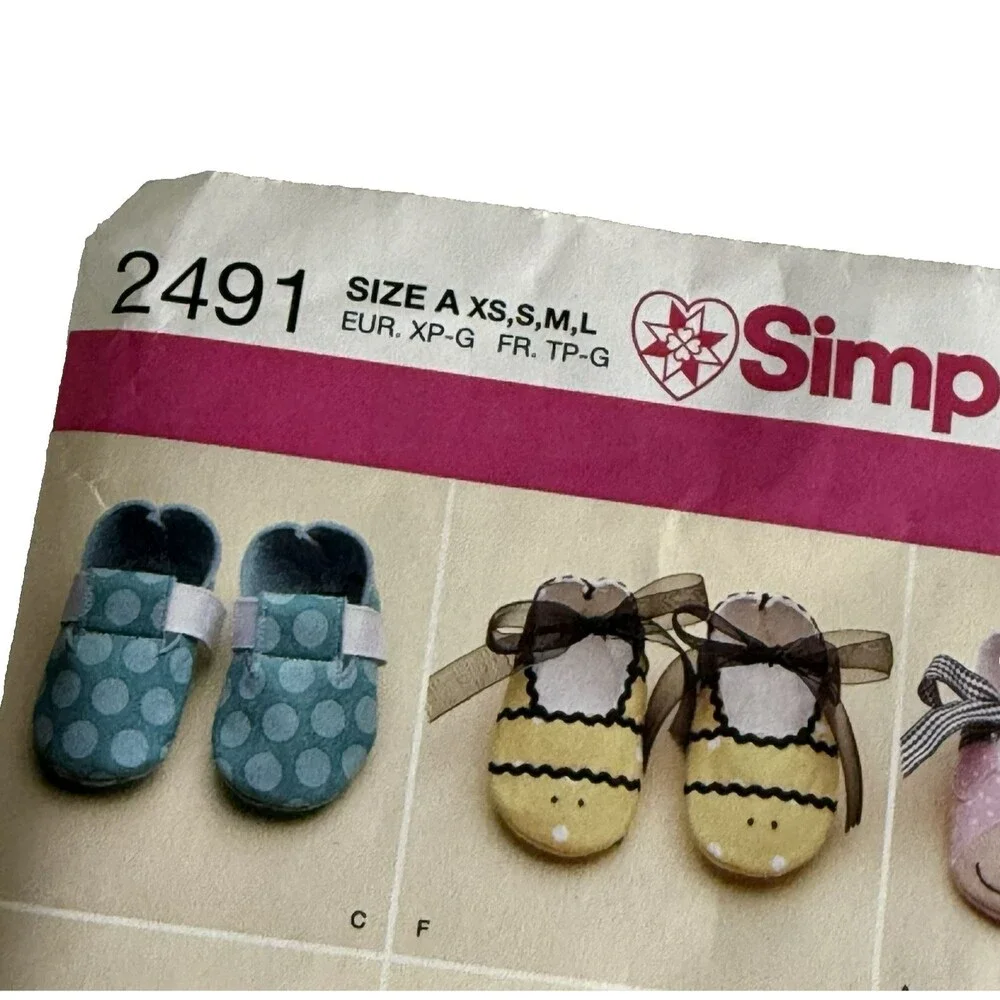Simplicity 2491 Baby Shoes Booties Sewing Pattern Mary Janes Sz XS-L UNCUT
